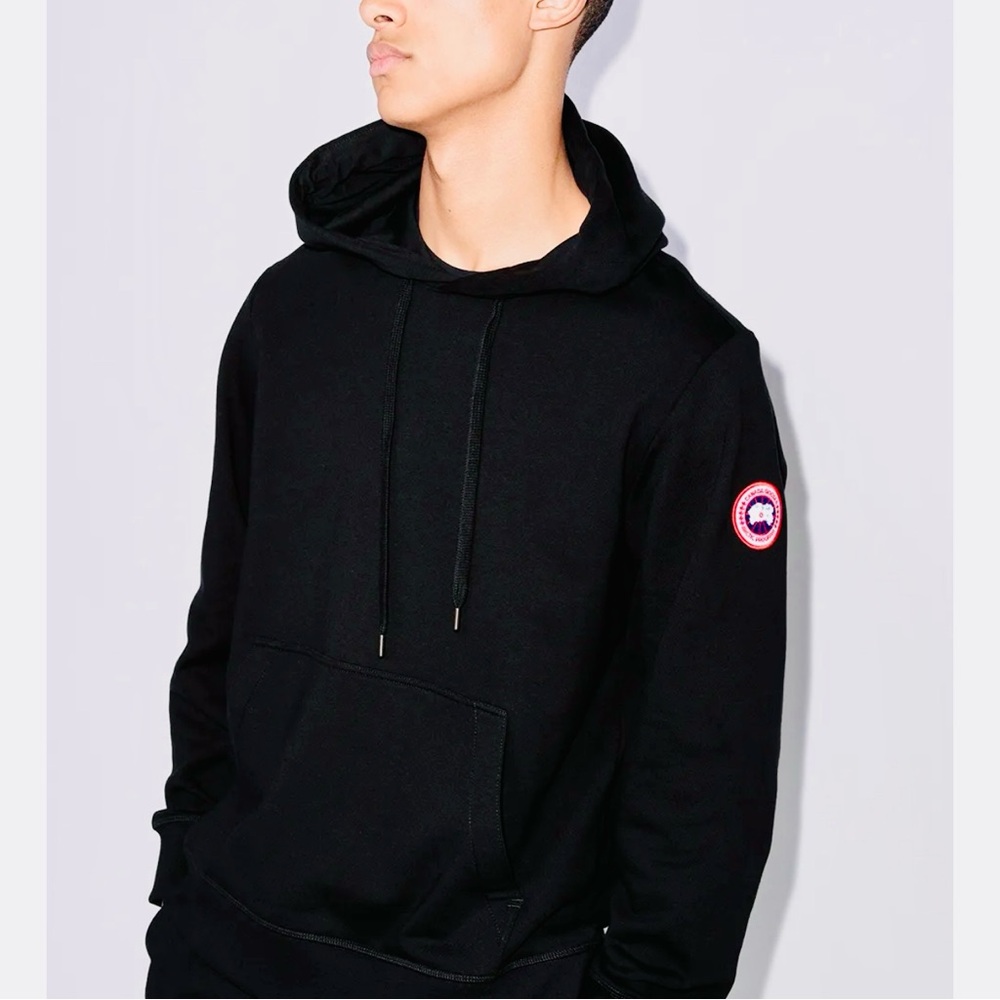 🔥 Sold 🔥Canada Goose Huron Hoodie NWT XL Black with Canada Goose Red Disc